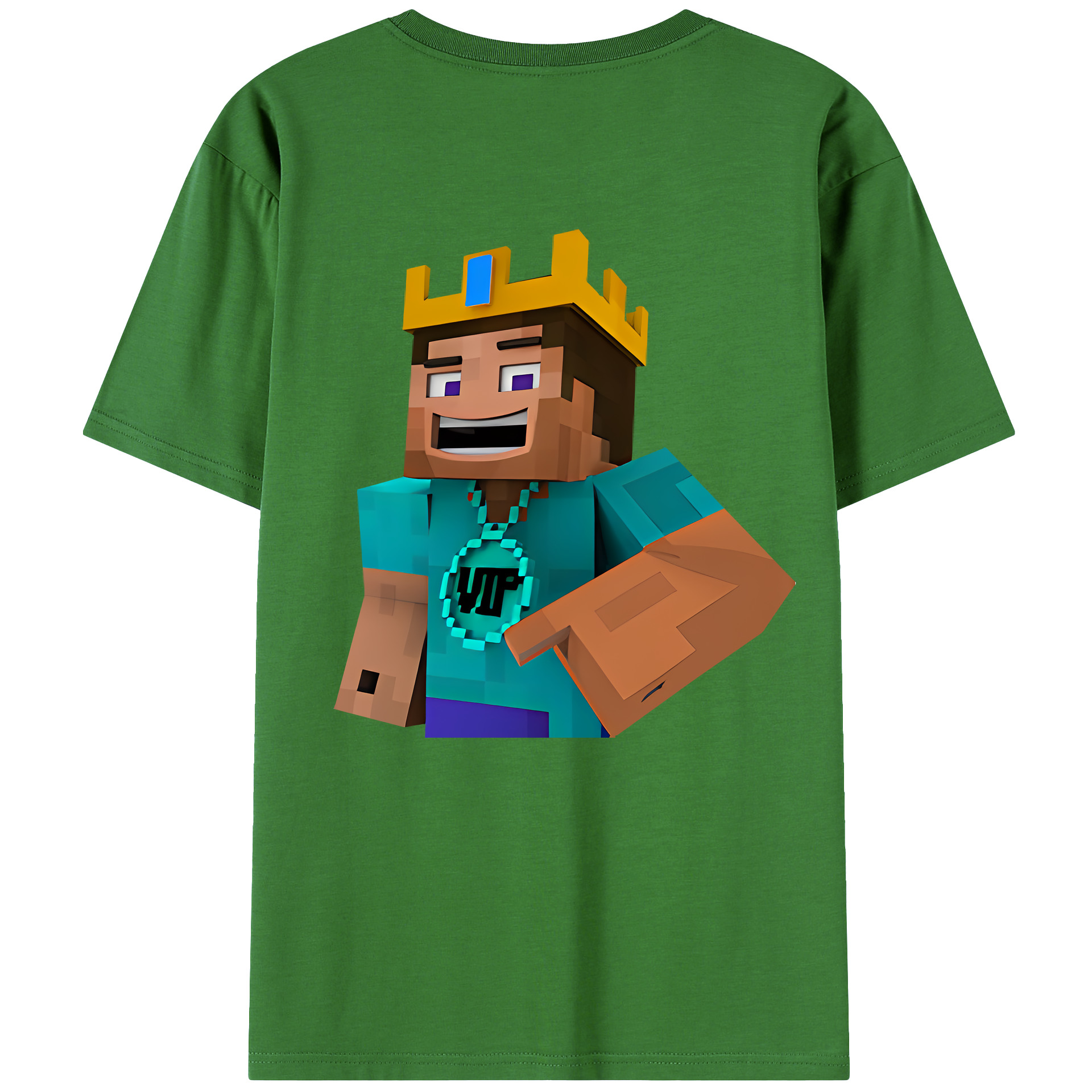 （画像用） マインクラフト ブロックの世界 Minecraft MC Block world レディース半袖Tシャツ(バックプリント)